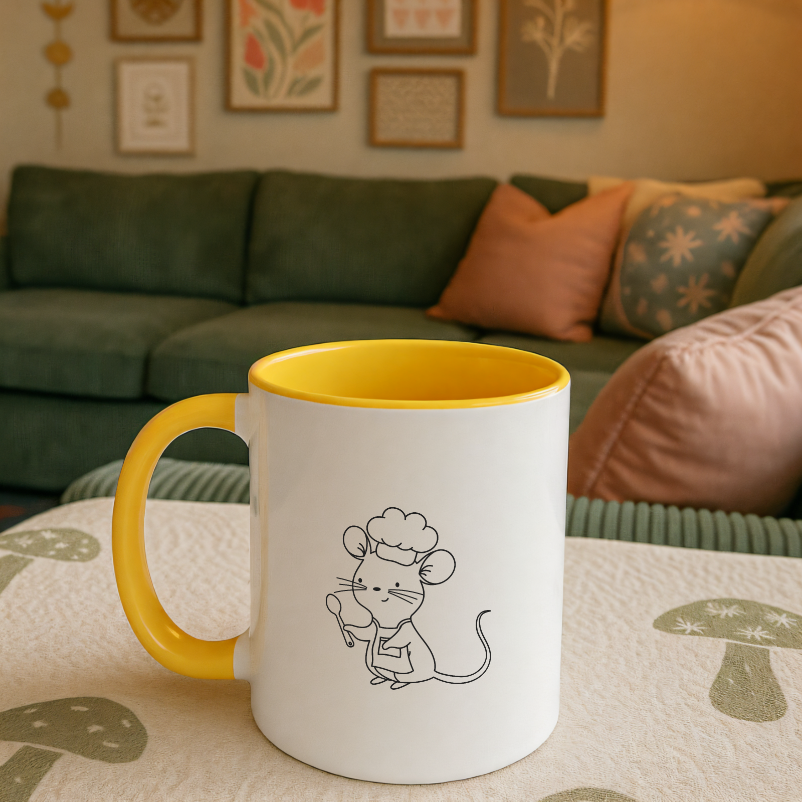 Adorable Chef Mouse Two-Tone Coffee Mug