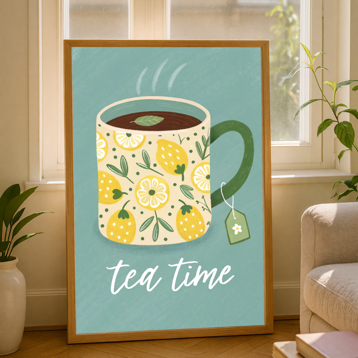 Cozy Lemon Tea Cup Art - Kitchen Wall Print